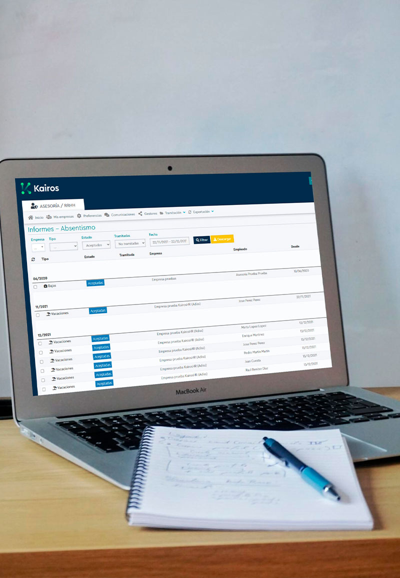 kairosmarzo Plataforma integral de RRHH para empresas y asesorías